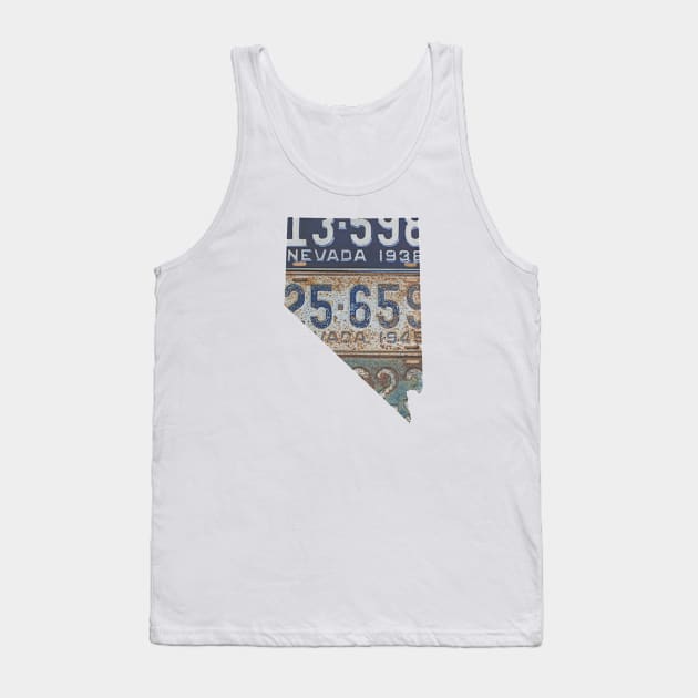 Vintage Nevada License Plates Tank Top by juniperandspruce